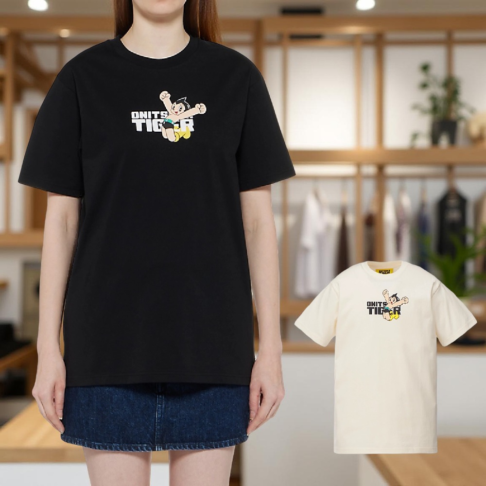 오니츠카타이거 아톰 그래픽 반팔 티셔츠 여성 2183B519 BLACK L