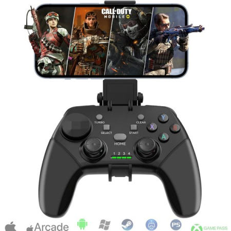 [Megadream][해외]휴대폰 홀더가 있는 iPhone/Android/iPad/PC/스위치/PS4/PC 조이스틱용 메가드림 무선 모바일 게임 컨트롤러 게임패드, 지원되는 클라우드 게임, PS5/X