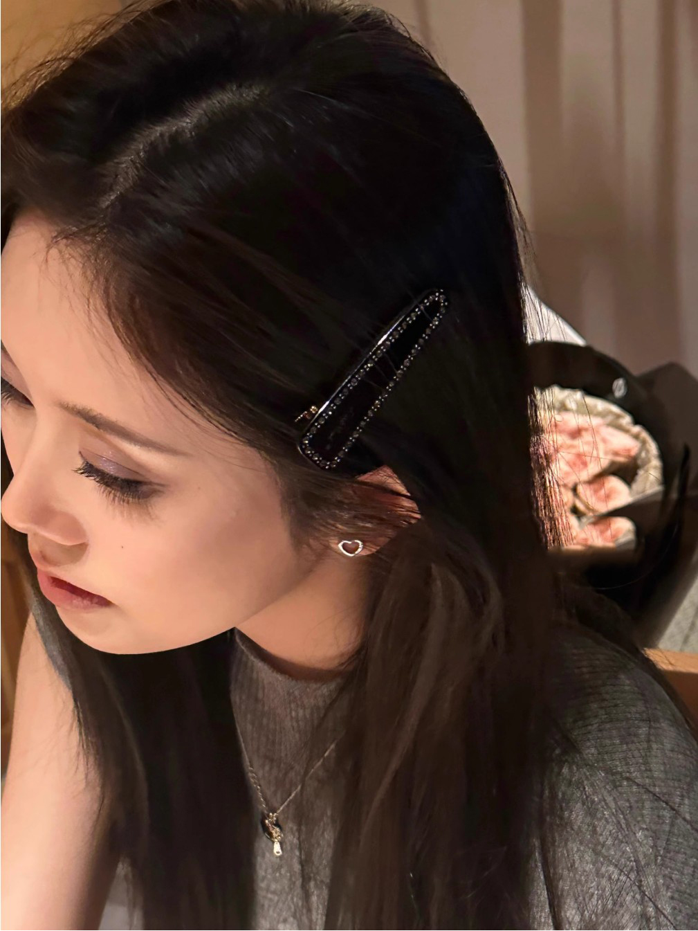 큐빅 고급 앞머리 헤어핀 옆머리헤어핀 잔머리핀 - 상세 이미지 5