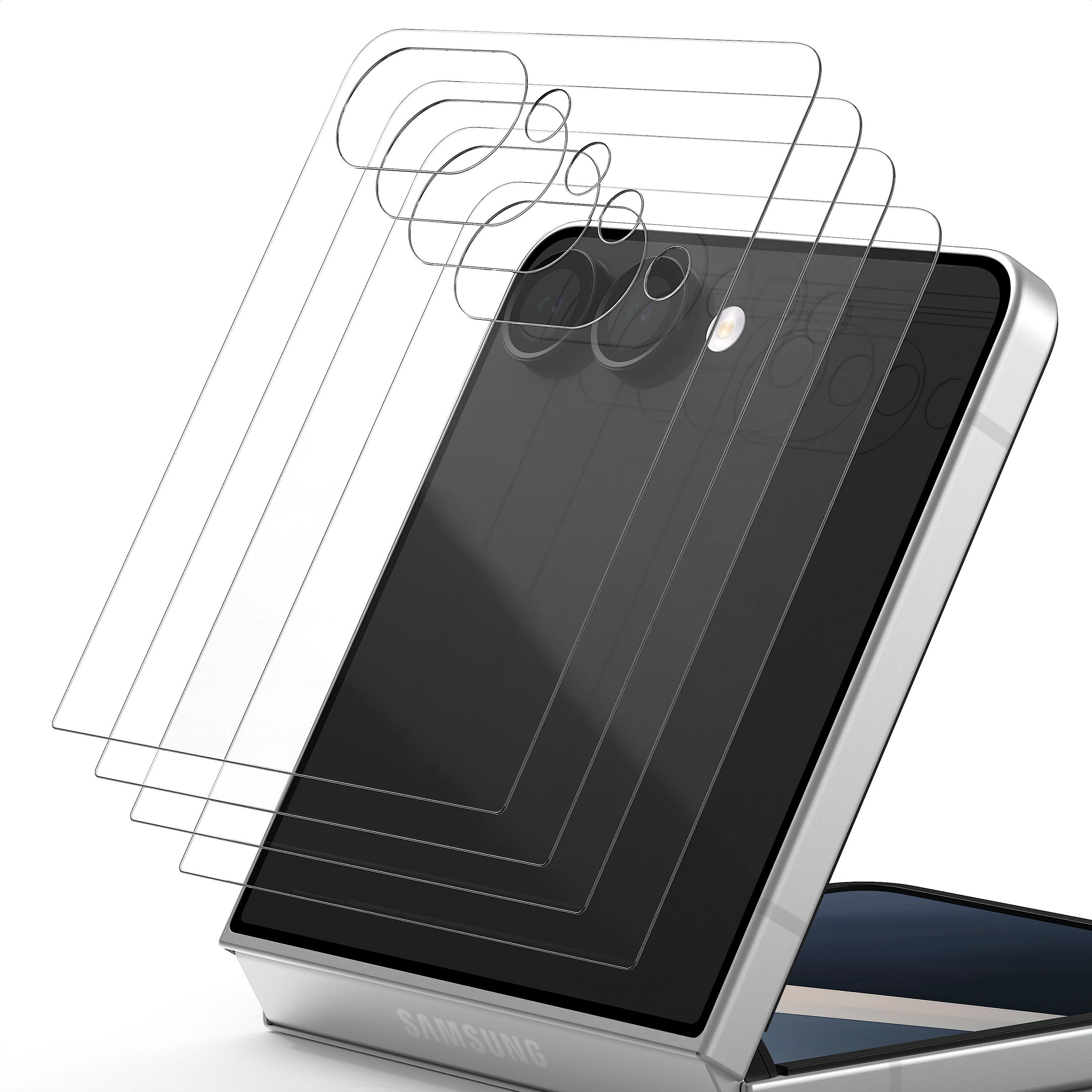 플래쉬 강화유리 액정보호필름 갤럭시Z 플립7, 4매입