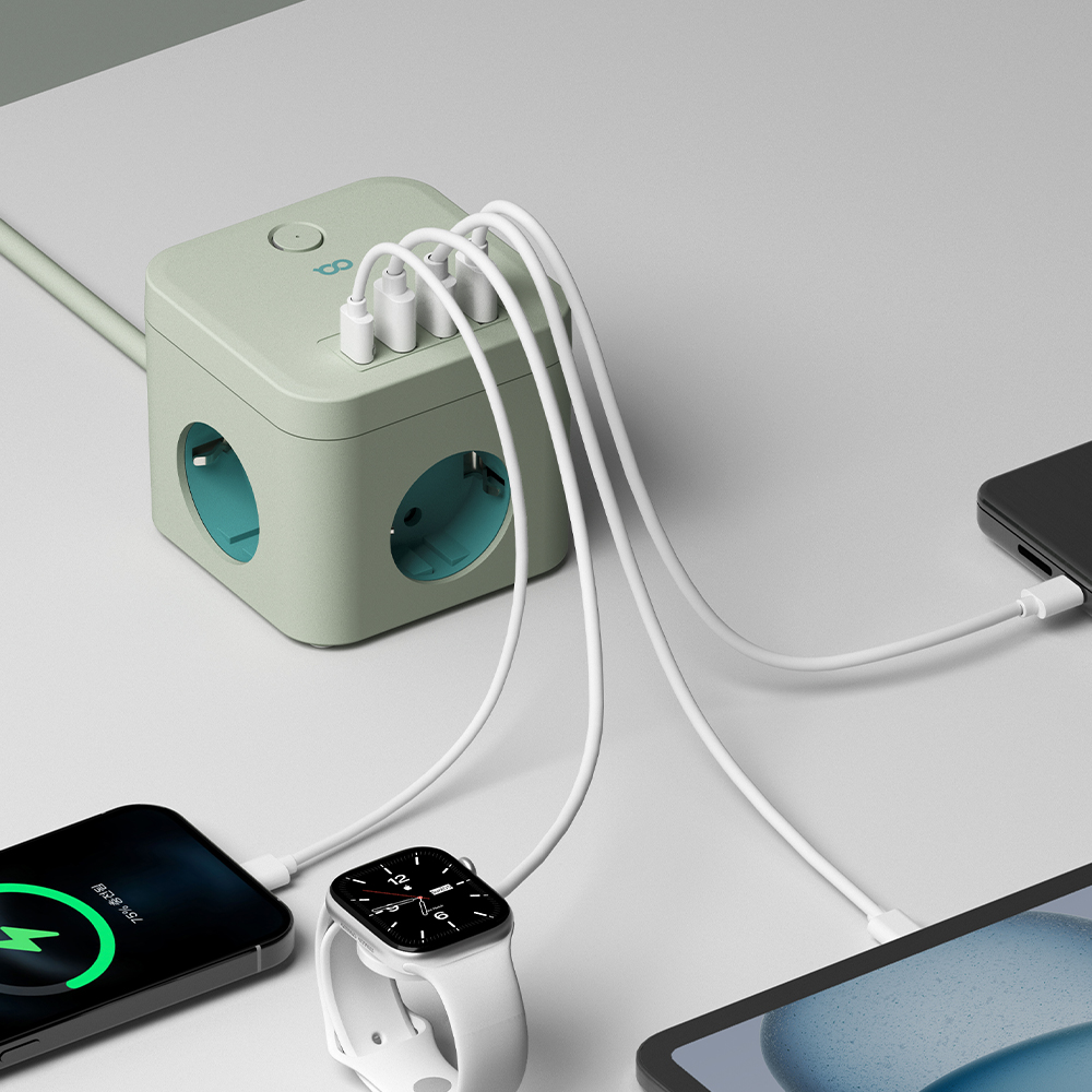 오아 큐브 멀티탭 PD35 대용량 4000W 콘센트 USB C타입 고용량 멀티 3구 어댑터