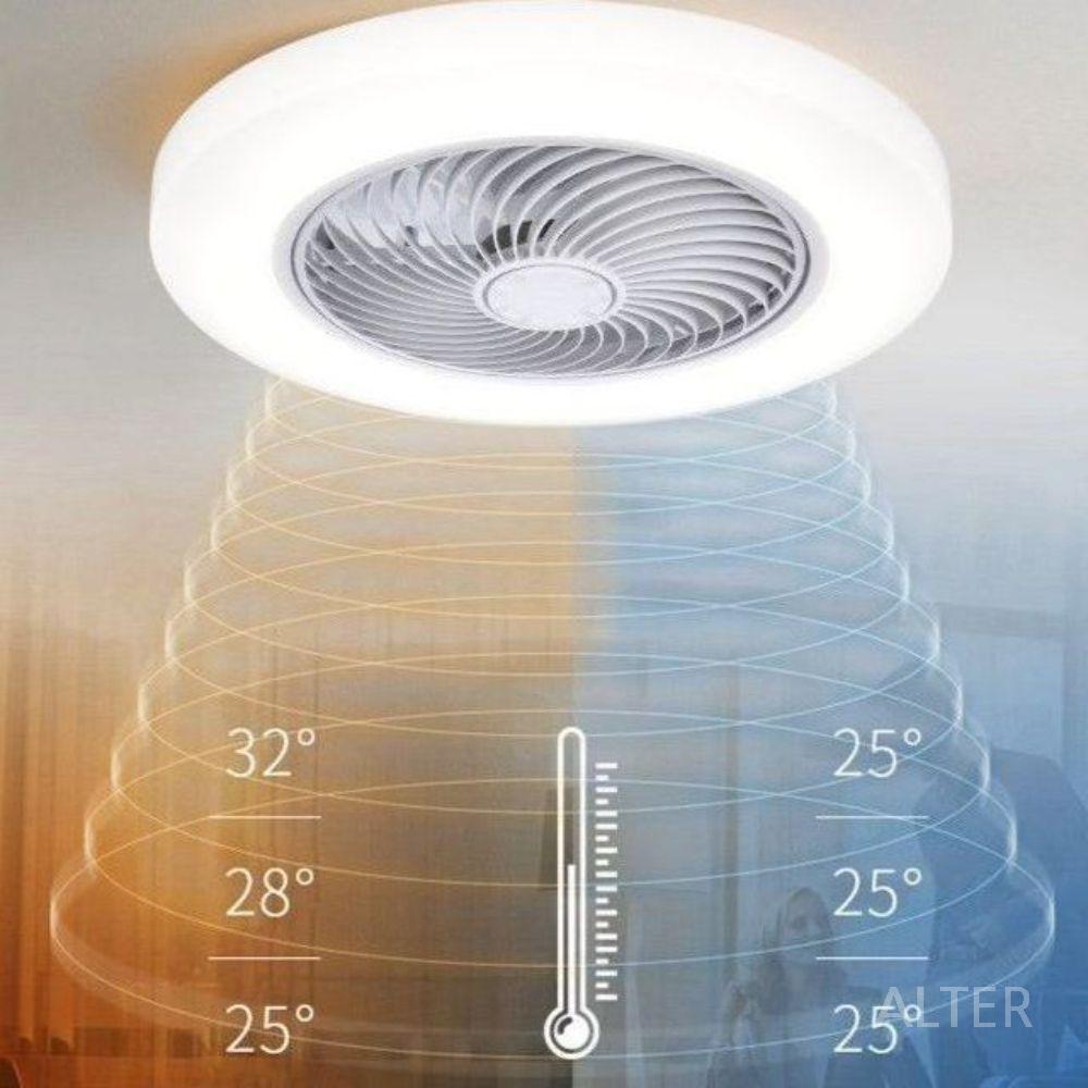 무소음 실링팬 천장형 조명 안방 날개 슬림 선풍기 화장실 거실 LED 52cm 화이트-변속 4단+리모컨 - 상세 이미지 3