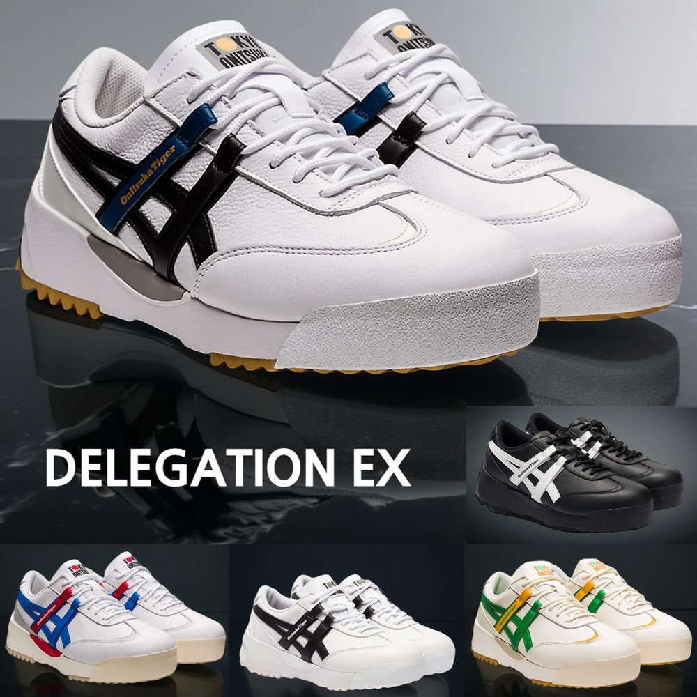 오니츠카타이거 델리게이션 EX 여성 스니커즈 운동화 1183A559 화이트/블랙 225