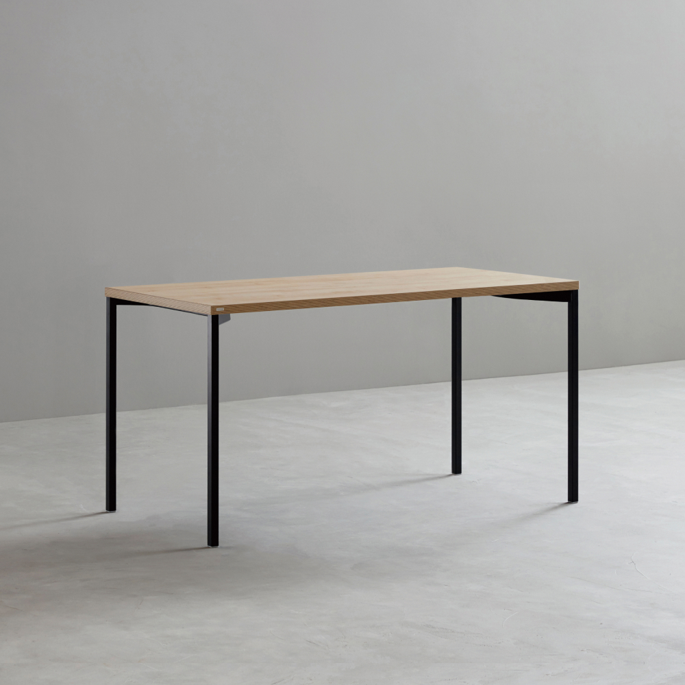 데스커 베이직 책상 1400x600mm, 메이플+빈티지블랙 - 상품 이미지