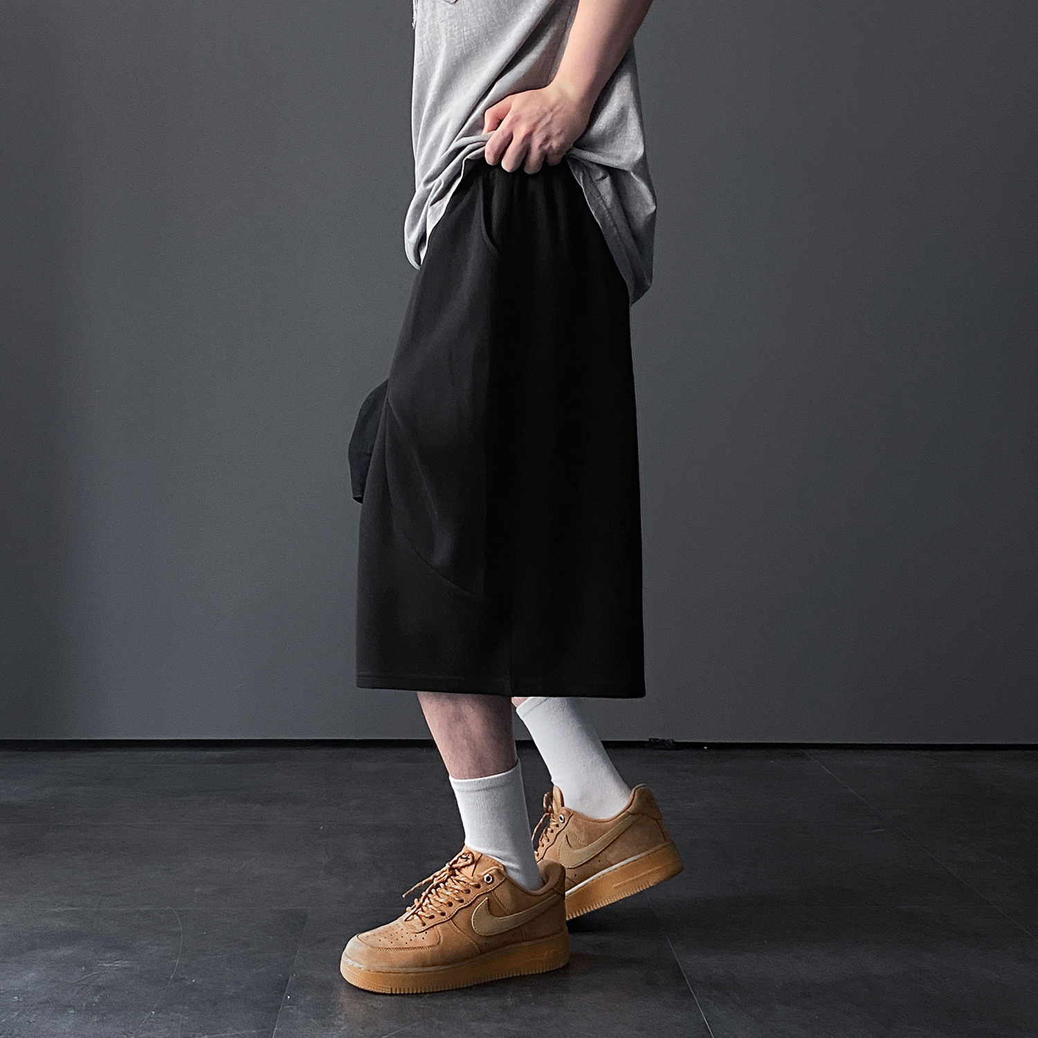 7부반바지 남자버뮤다팬츠 회색반바지 벌룬팬츠 - 상세 이미지 4