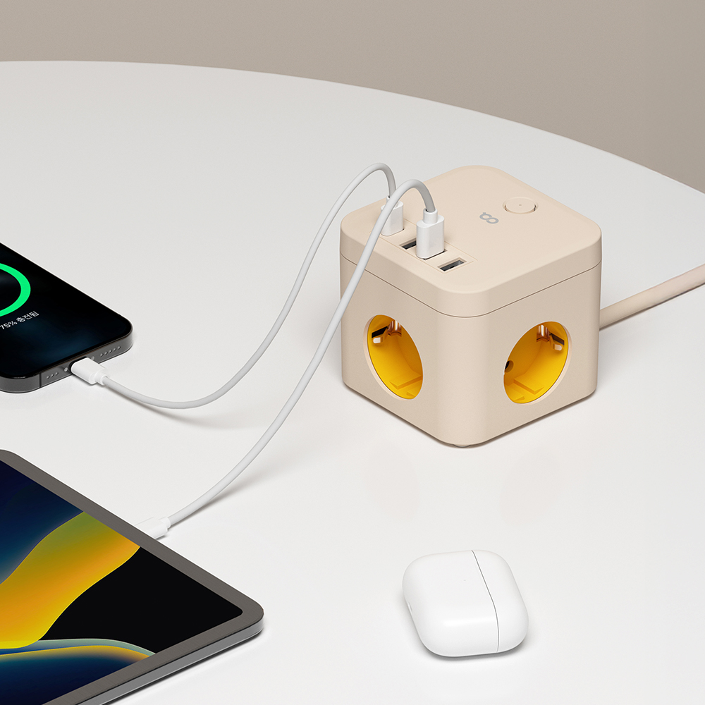 오아 큐브 멀티탭 PD35 대용량 4000W 콘센트 USB C타입 고용량 멀티 3구 어댑터