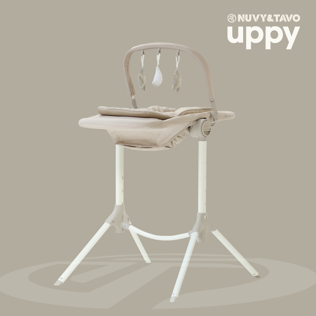 [누비앤타보] NUVY 휴대용 아기침대+하이체어 UPPY(업피) 뉴본세트 출산선물 하이브리드 유아가구