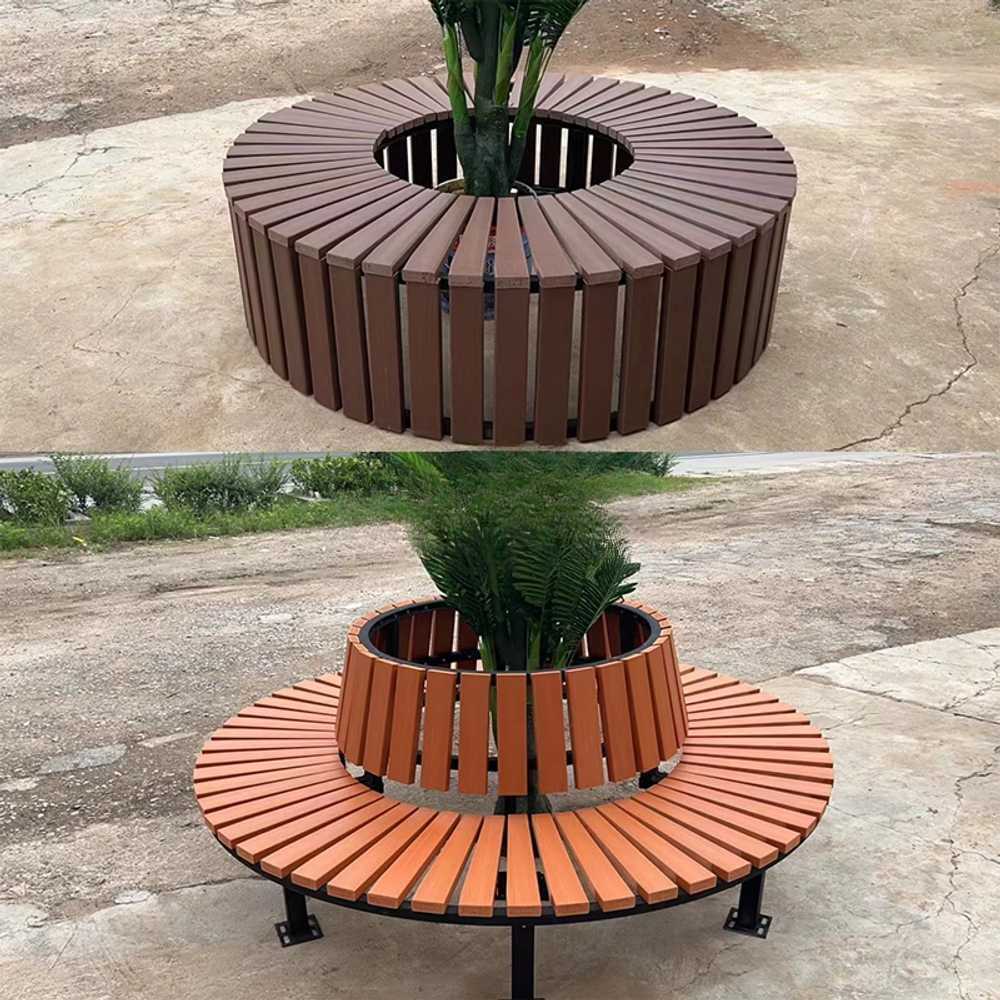 가로수 보호용 벤치 나무 주변 의자 휴게 시설 라운드 A형 1.5mx50cm - 상세 이미지 3