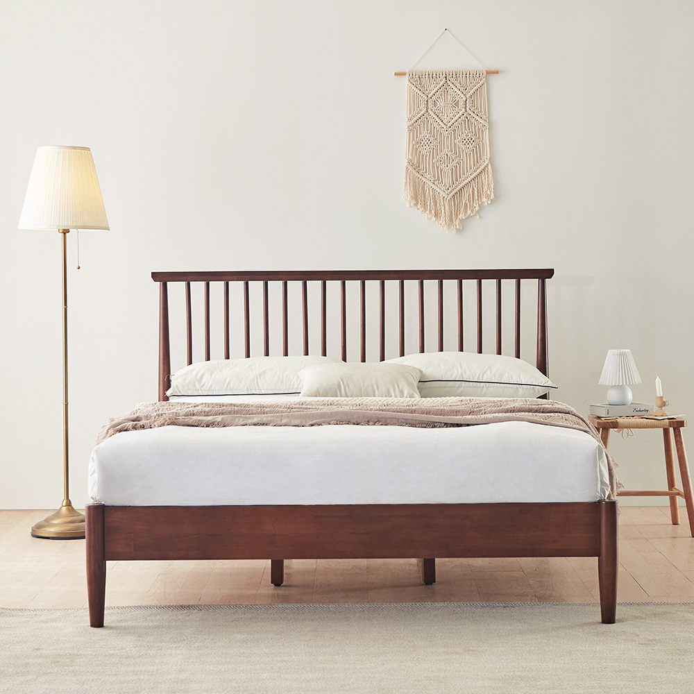 이노센트 어텀 시즌2 원목 침대 Q + 매트 9존매트, 월넛