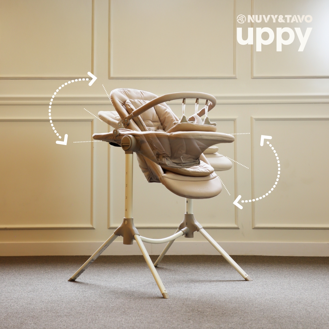 휴대용 아기침대+하이체어 UPPY(업피) 접이식 바운서 이동식 유아의자 뉴본세트 유아침대 출산선물 누비앤타보 - 상세 이미지 3
