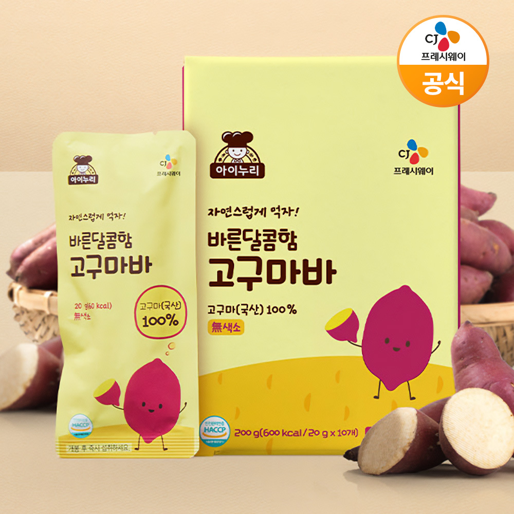 CJ 아이누리 국산 바른달콤함 고구마바 고구마말랭이 200g, 1개