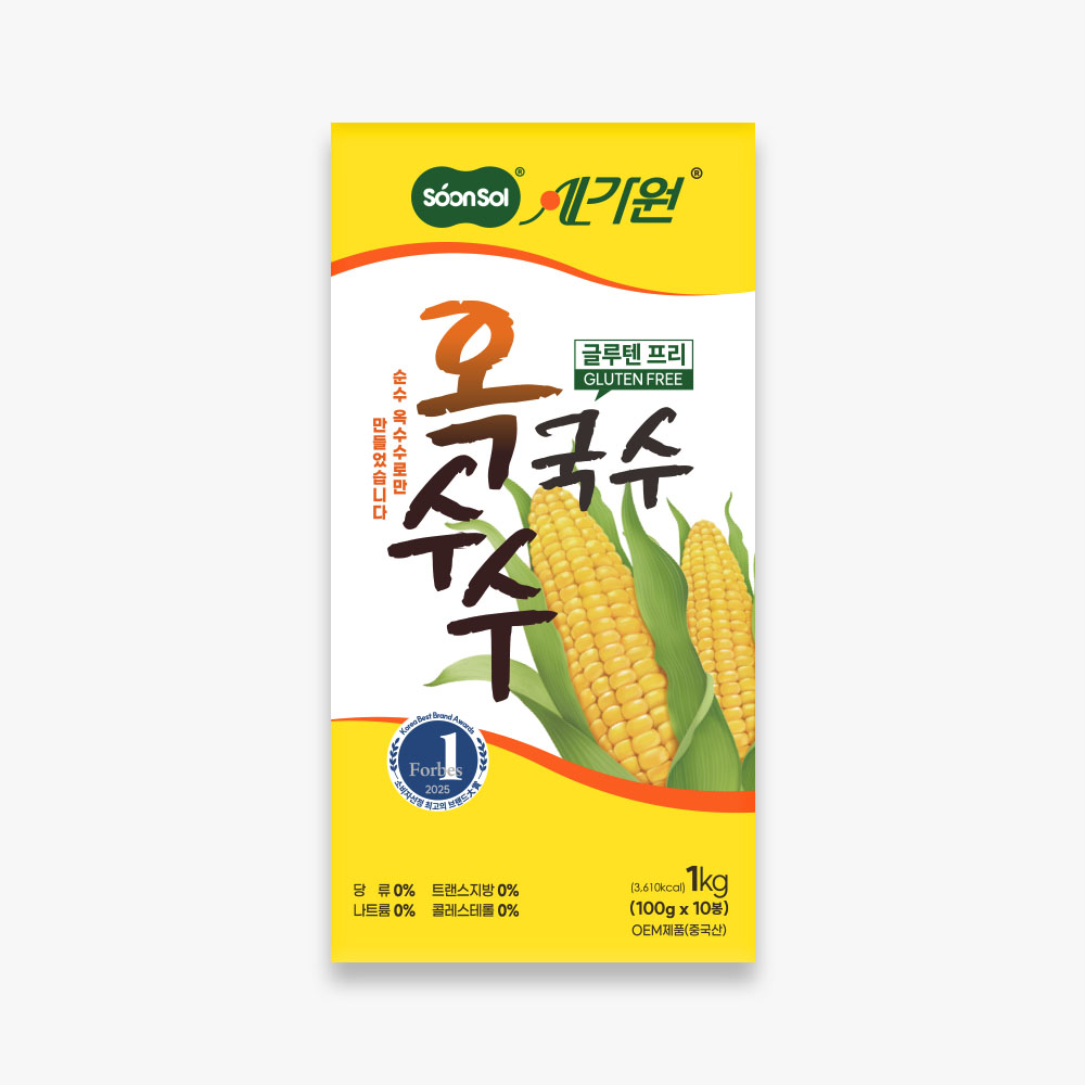 [1+1] 순솔 100% 메밀국수 1kg + 순솔가원 옥수수국수 1kg  (100g x 10봉 x 2박스) 글루텐프리 고단백질면 제로슈가 제로당 무첨가물 저칼로리면 - 상세 이미지 3
