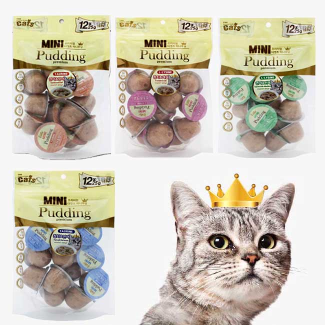 더캣츠 미니푸딩 고양이캔 고양이통조림 파우치 간식 참치+연어, 300g, 1개