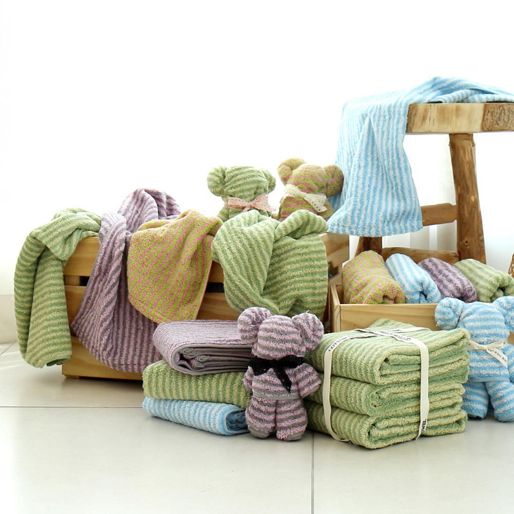 코튼리빙 태피 타올 선염 스트라이프 인테리어 호텔 수건 40수 471gsm 5장+5장