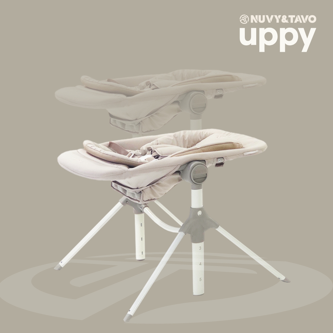 [누비앤타보] NUVY 휴대용 아기침대+하이체어 UPPY(업피) 뉴본세트 출산선물 하이브리드 유아가구
