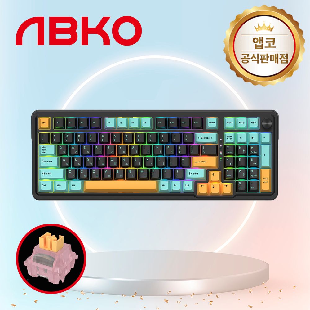 국내정발 앱코 AK998 8K 유선 기계식 키보드 블랙, 오테뮤 피치V3, 40g