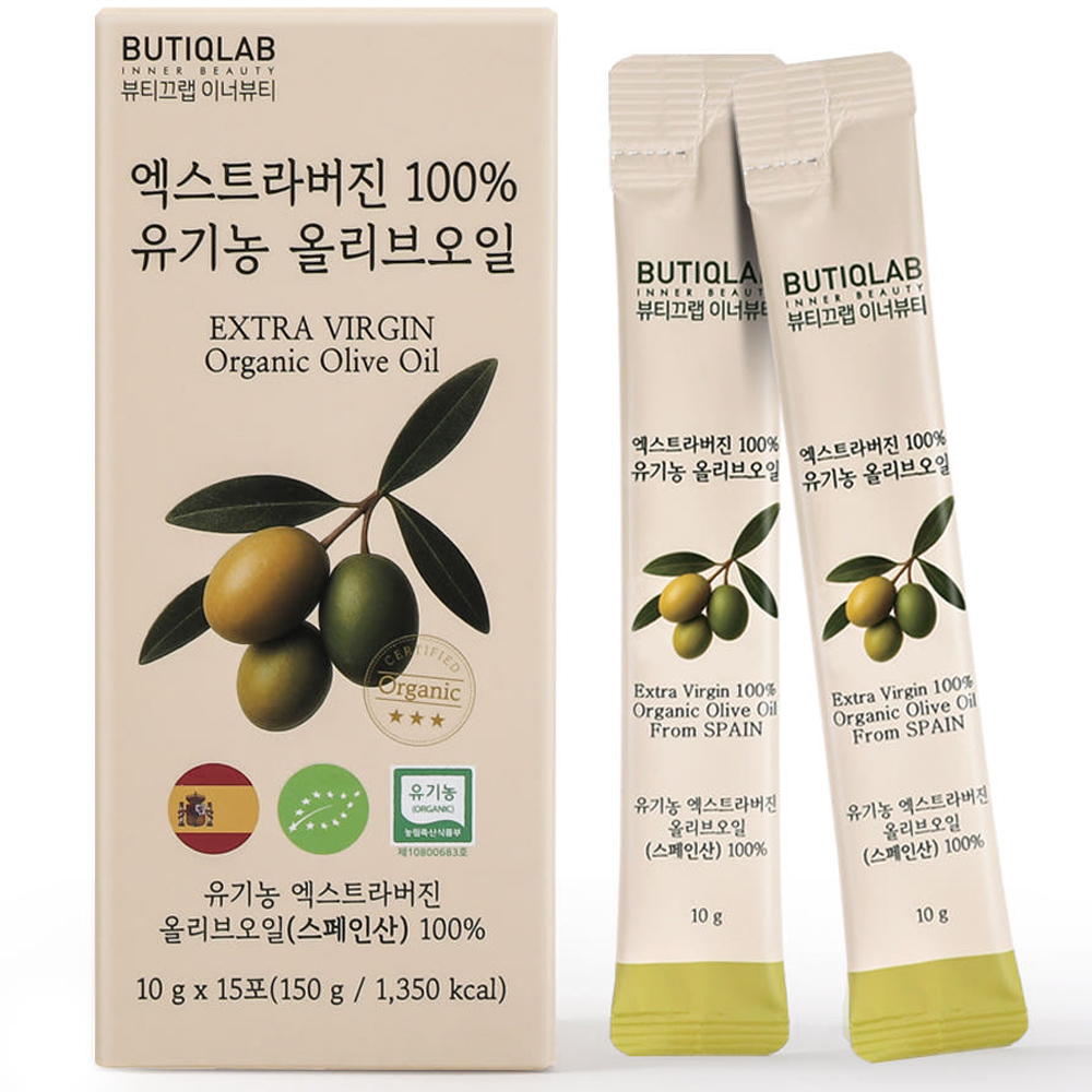 뷰티끄랩 이너뷰티 올리브오일 올리브유 스틱 엑스트라버진 100% 유기농 10g x 15포 - 상품 이미지