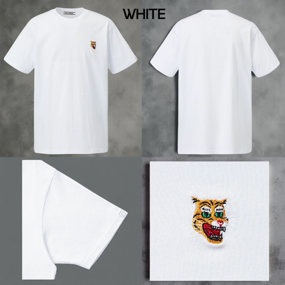 오니츠카타이거 자수 반팔 티셔츠 남성 호랑이모티브 2183B030 WHITE M - 상세 이미지 4