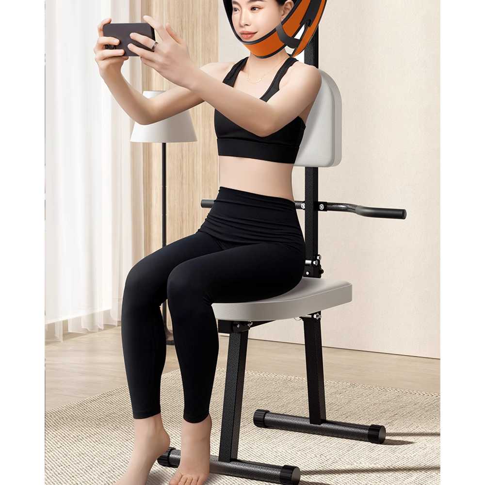 수직 목견인기 경추 통증 고리 일자목 스트레칭 자세 이미지 6