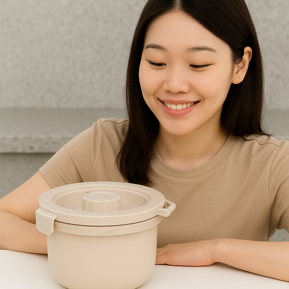 국산 저당밥솥 전자레인지 밥솥 용기 찜기 계란찜 - 상세 이미지 2