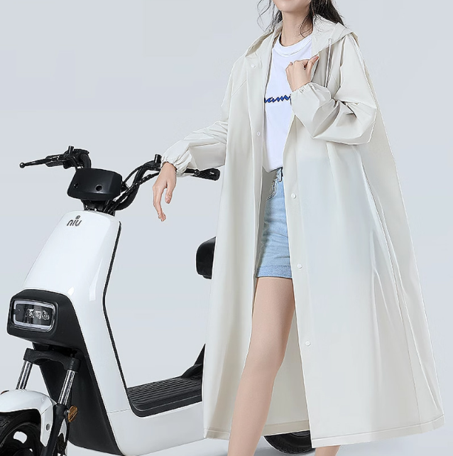 여성 컬러 레인코트 자전거 전동 킥보드 우비 롱 방수 아우터 - 메인 이미지