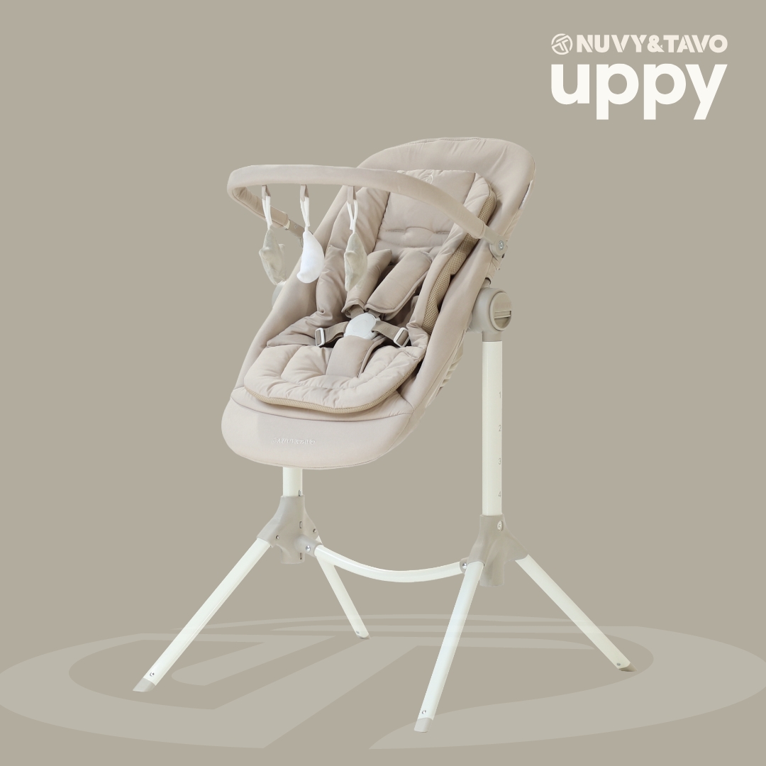 [누비앤타보] NUVY 휴대용 아기침대+하이체어 UPPY(업피) 접이식 바운서 이동식 유아의자 뉴본세트 유아침대 출산선물