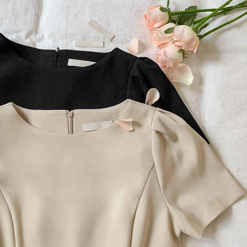 [자체제작] 쉬폰 레이어드 H라인 롱 원피스 op16106