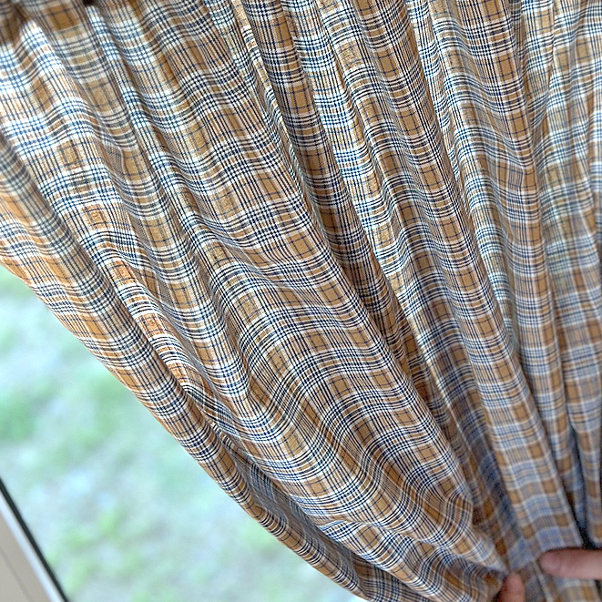 체크 패턴 주방창문 바란스 커튼 작은창 주방창 가리개