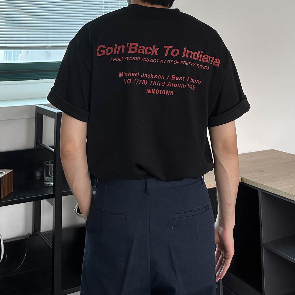 남자 반팔티 레터링 오버핏 여름 흰색 커플 반팔티 - 상세 이미지 3