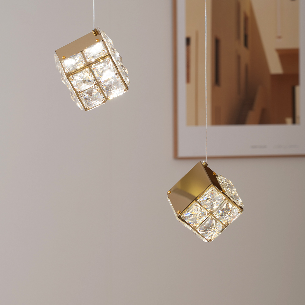 LED 식탁조명 주방 인테리어 무드등 크리스탈 큐브 1등 펜던트조명 10W - 상세 이미지 3
