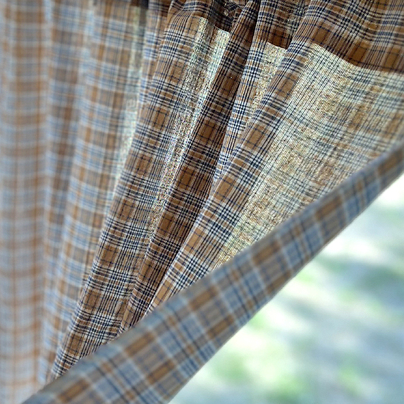 체크 패턴 주방창문 바란스 커튼 작은창 주방창 가리개