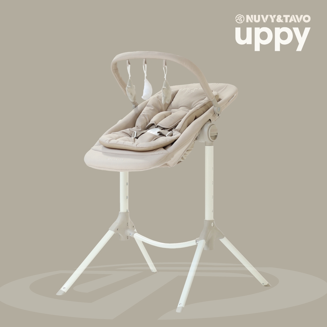 [누비앤타보] NUVY 휴대용 아기침대+하이체어 UPPY(업피) 뉴본세트 출산선물 하이브리드 유아가구