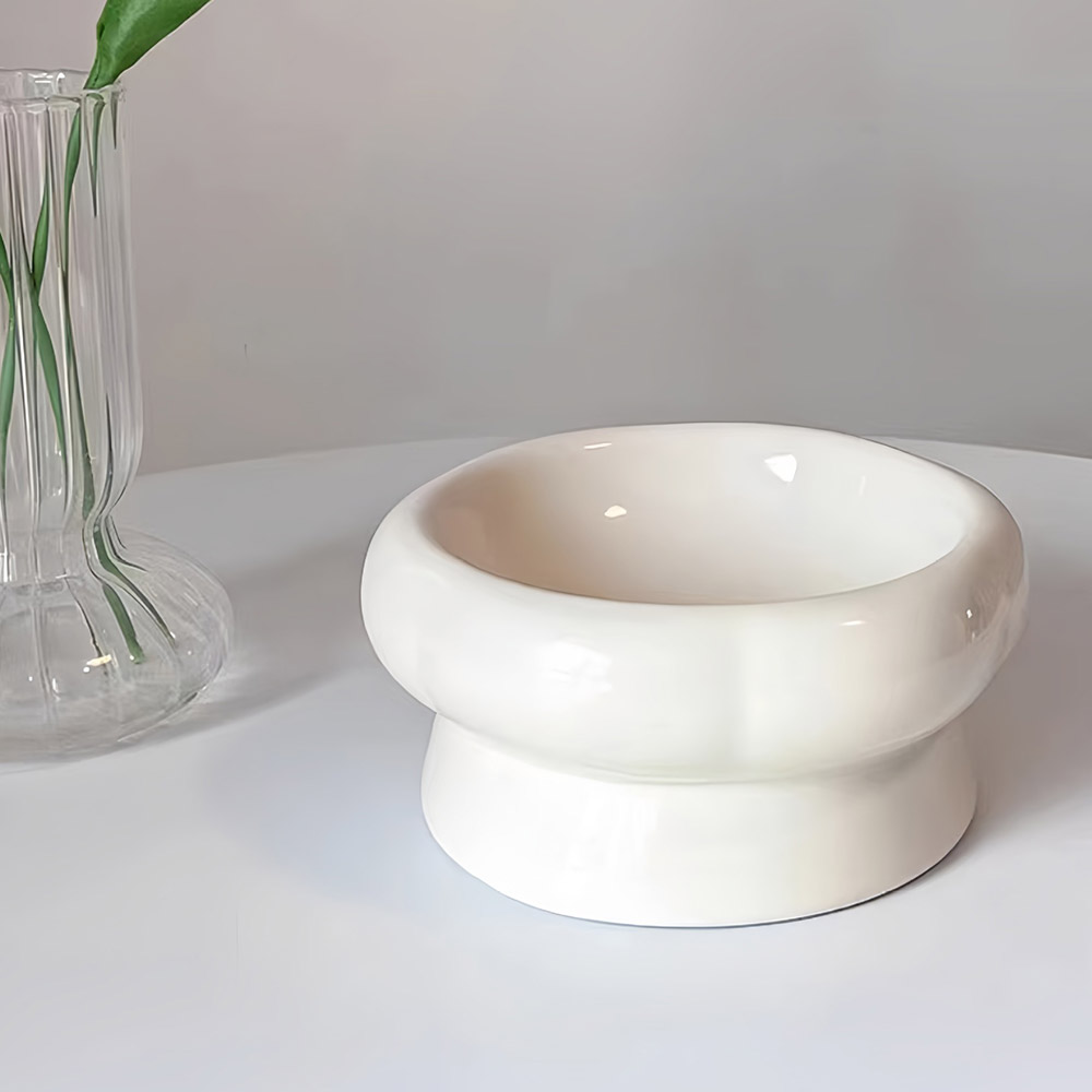 고양이밥그릇 강아지 물그릇 겸용 세라믹 스탠드형 식기