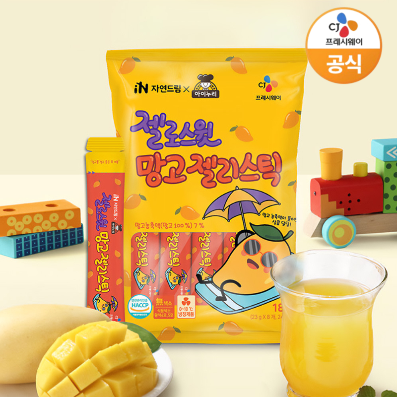 CJ 아이누리X자연드림 젤로스윗망고젤리스틱 184g(23gX8개)