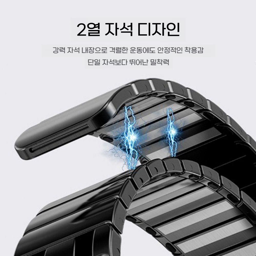 갤럭시 워치7 울트라 러기드 메탈 스트랩 마그네틱 자석 밴드 - 상세 이미지 2