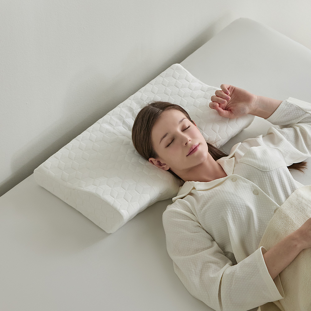 프로텍트어베드 알러씰 진드기차단 텐셀 메모리폼 땅콩 웨이브 경추 베개 44X20