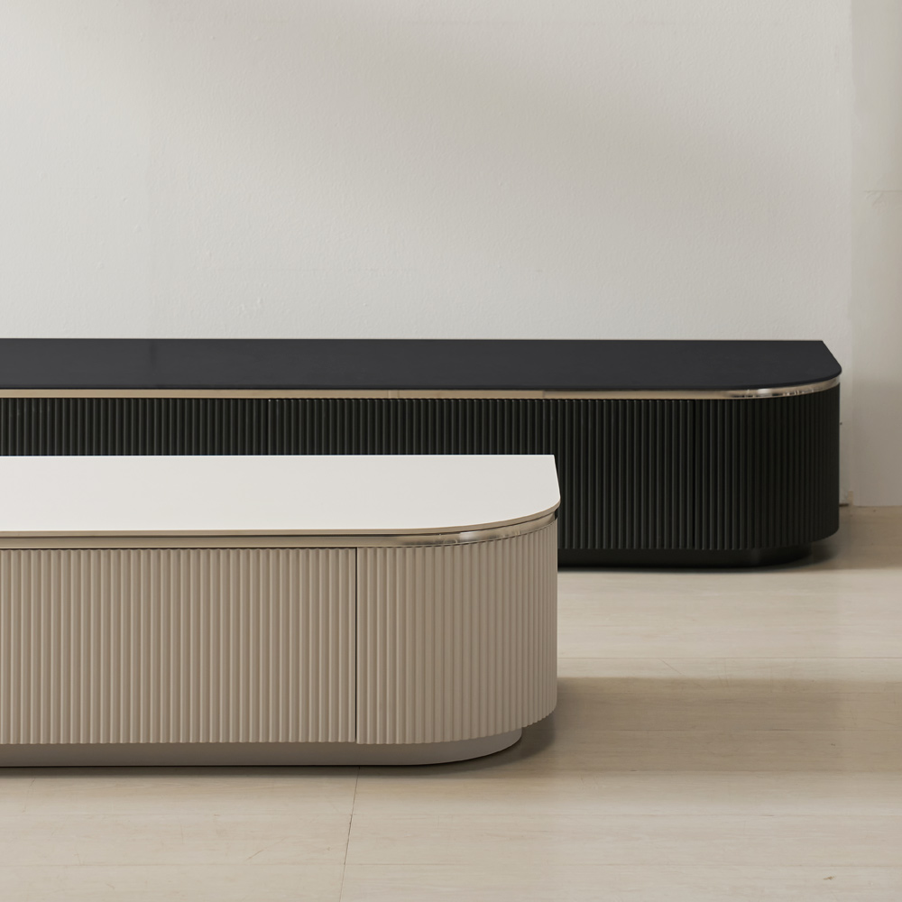 낮은 세라믹거실장 100인치 템바보드 폭넓은 TV거실장 티비다이 3200, 화이트