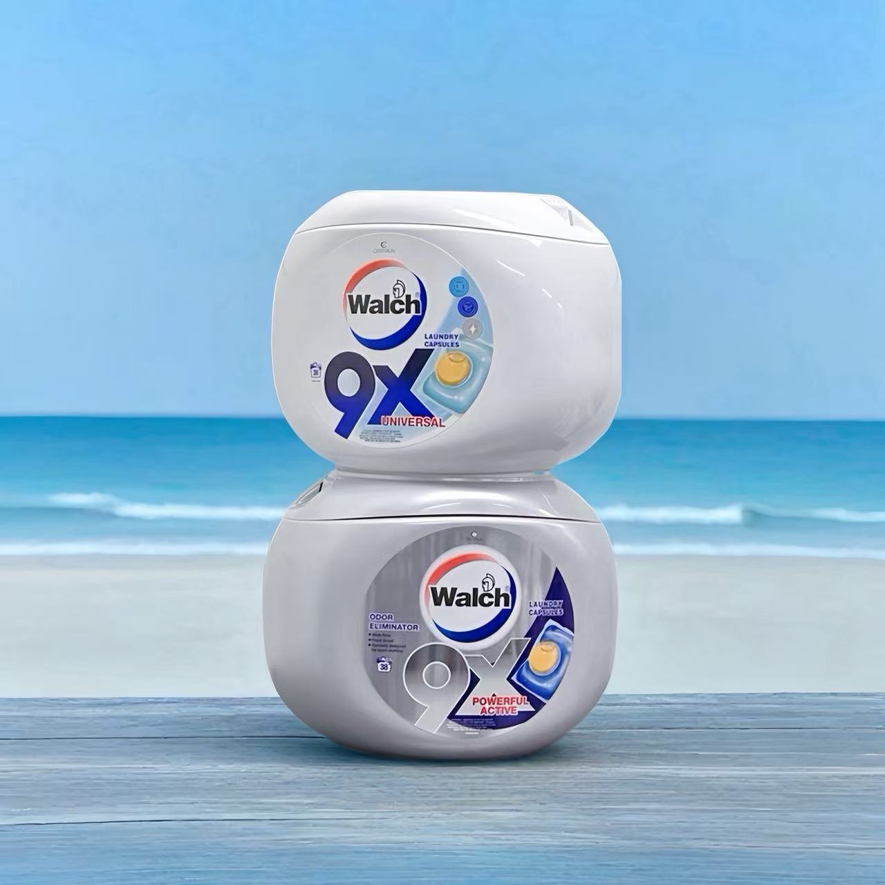 월치 니치퍼퓸 캡슐세제 파워풀 38개입+유니버셜 38개입(우디향/마린향)