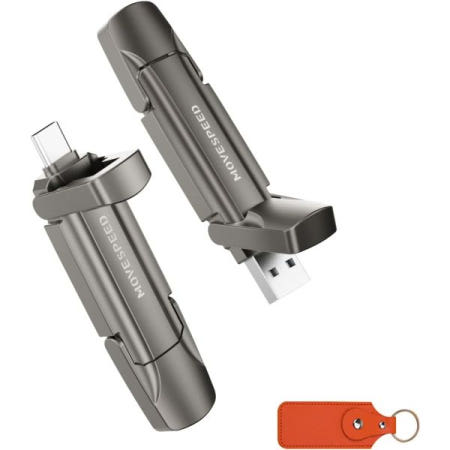[해외]MOVE Speed 2TB 플래시 드라이브, 읽기 쓰기 속도 1000MB/s의 외장 SSD, USB 3.2 Gen2+Type C 듀얼 포트 휴대용 iPhone 15, 16