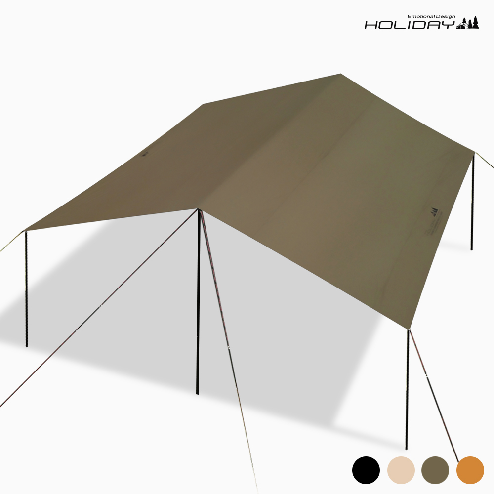 홀리데이 캠핑 대형 블랙코팅 500D 렉타 타프 스킨