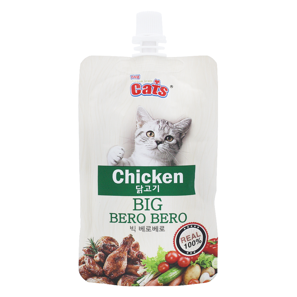 더캣츠 빅베로베로 고양이파우치 고양이츄르 짜먹는간식 닭고기, 85g, 1개 - 상품 이미지