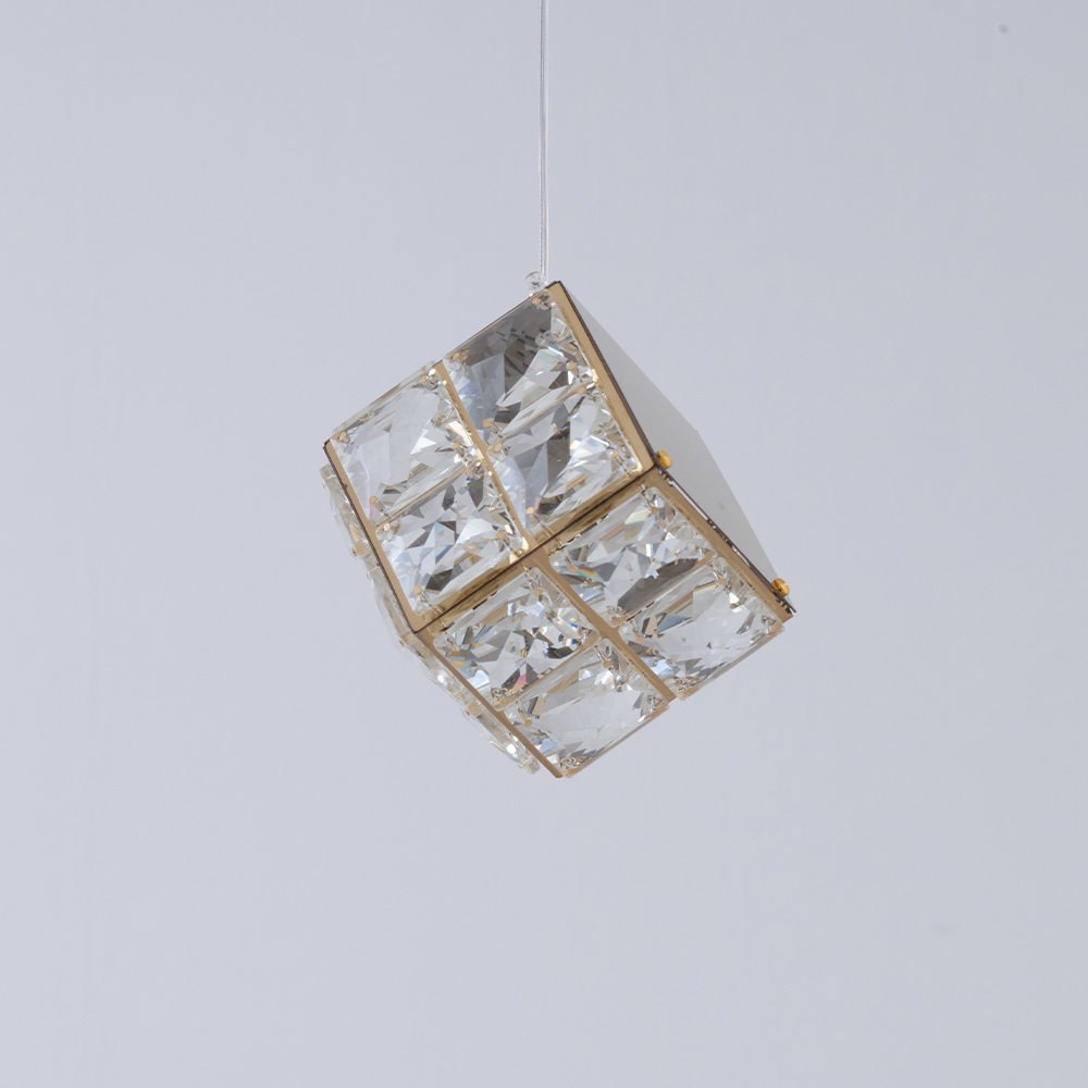 LED 식탁등 주방 인테리어 크리스탈 큐브 2등 펜던트 조명 20W