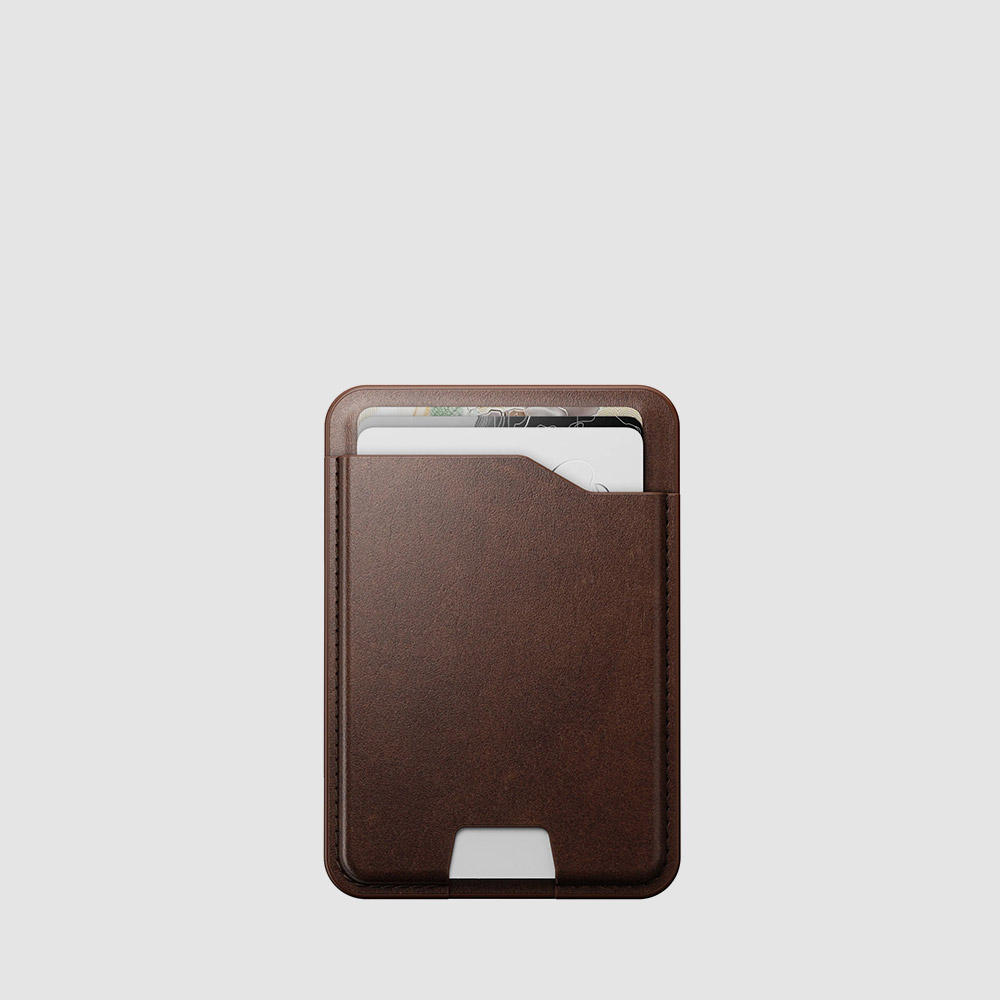 노마드 충전식 위치추적기 맥세이프 카드 지갑 - 호윈 러스틱 브라운