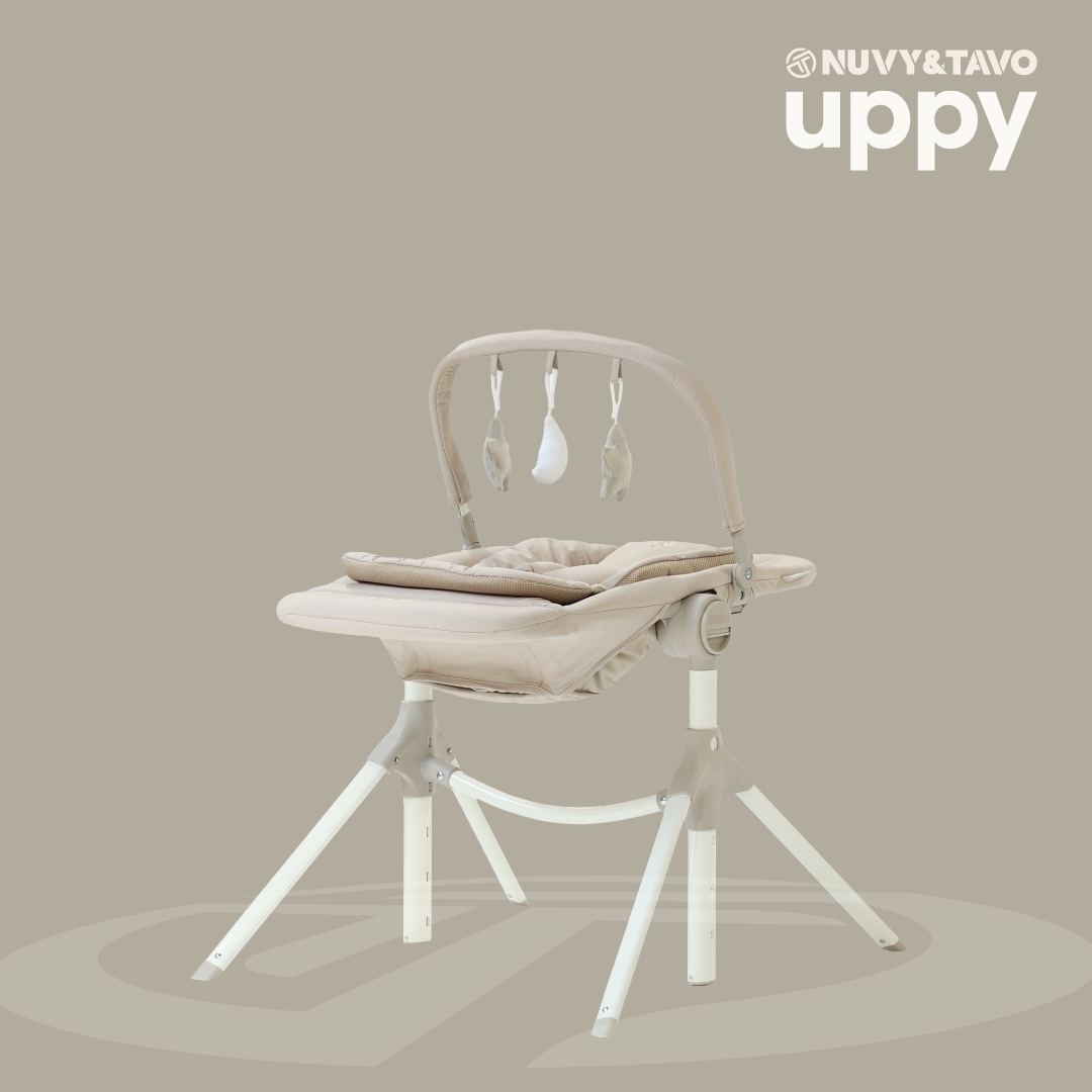 [누비앤타보] NUVY 휴대용 아기침대+하이체어 UPPY(업피) 뉴본세트 출산선물 하이브리드 유아가구