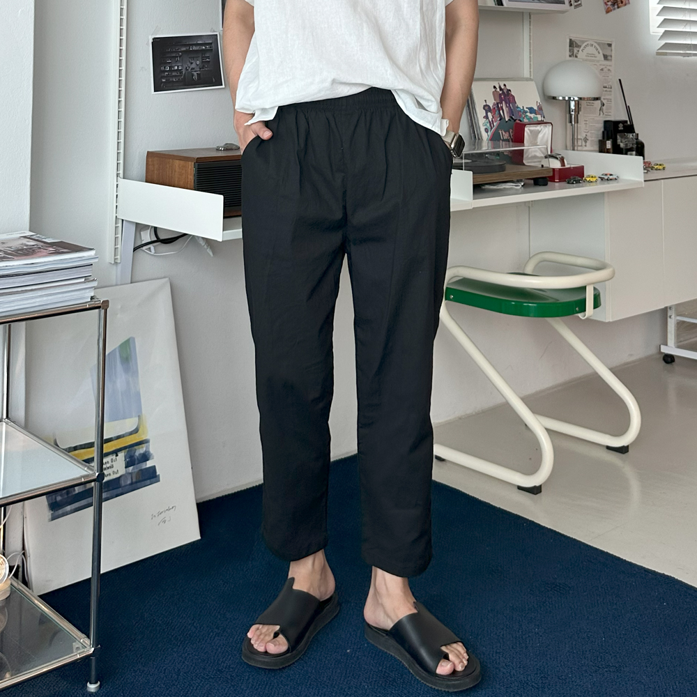 남자 여름바지 쿨 아이스 팬츠 9부 린넨 바지 - 상세 이미지 3