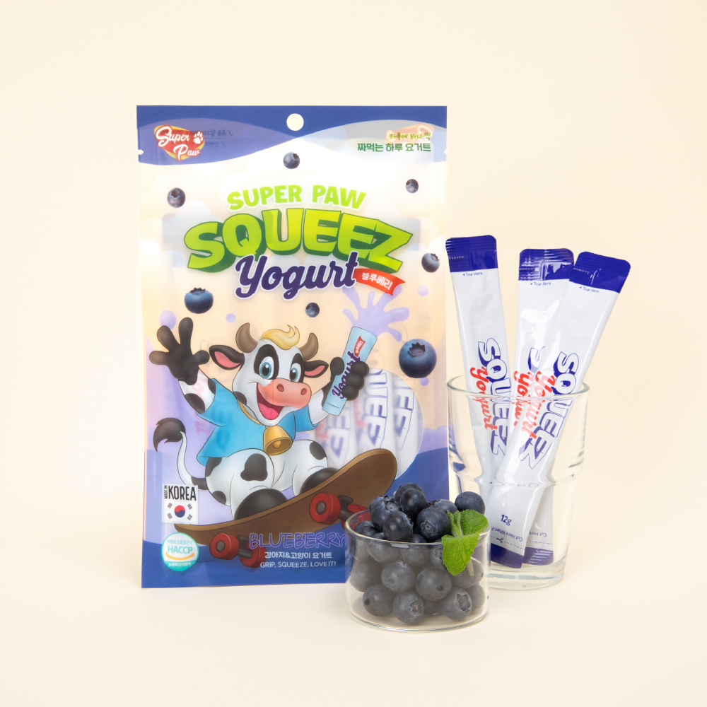 (1팩) 슈퍼포우 짜먹는 하루 요거트 강아지 고양이 아이스크림 간식 블루베리요거트, 84g, 1개 - 상세 이미지 2