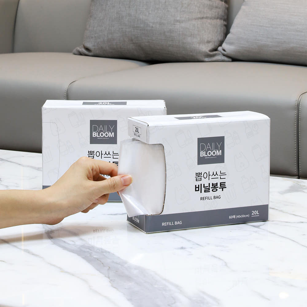 뽑아쓰는 배접형 재활용 분리수거 비닐봉투 투명 쓰레기봉투 일회용 봉지 20L 30L 75L - 상세 이미지 2