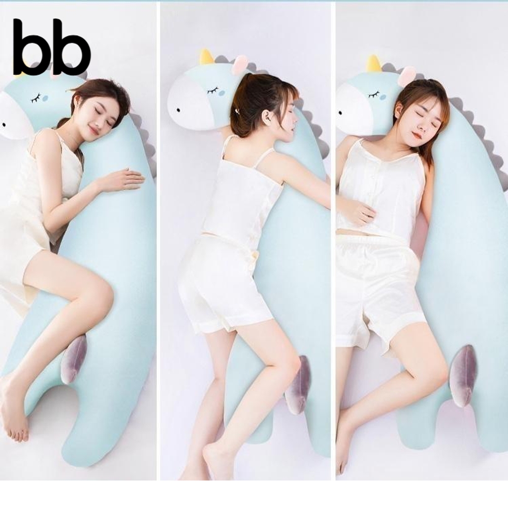 바디필로우 쿨링 냉감 여름 쿠션 베개 긴베개 롱쿠션 아이스 안고자는 시원한 대형 동물 유니콘 블루 80 - 상세 이미지 4