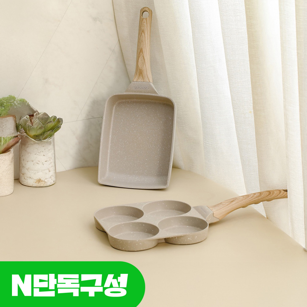 [N단독]에지리 까로떼 인덕션 프라이팬 4구 에그팬 사각 계란말이팬 1+1