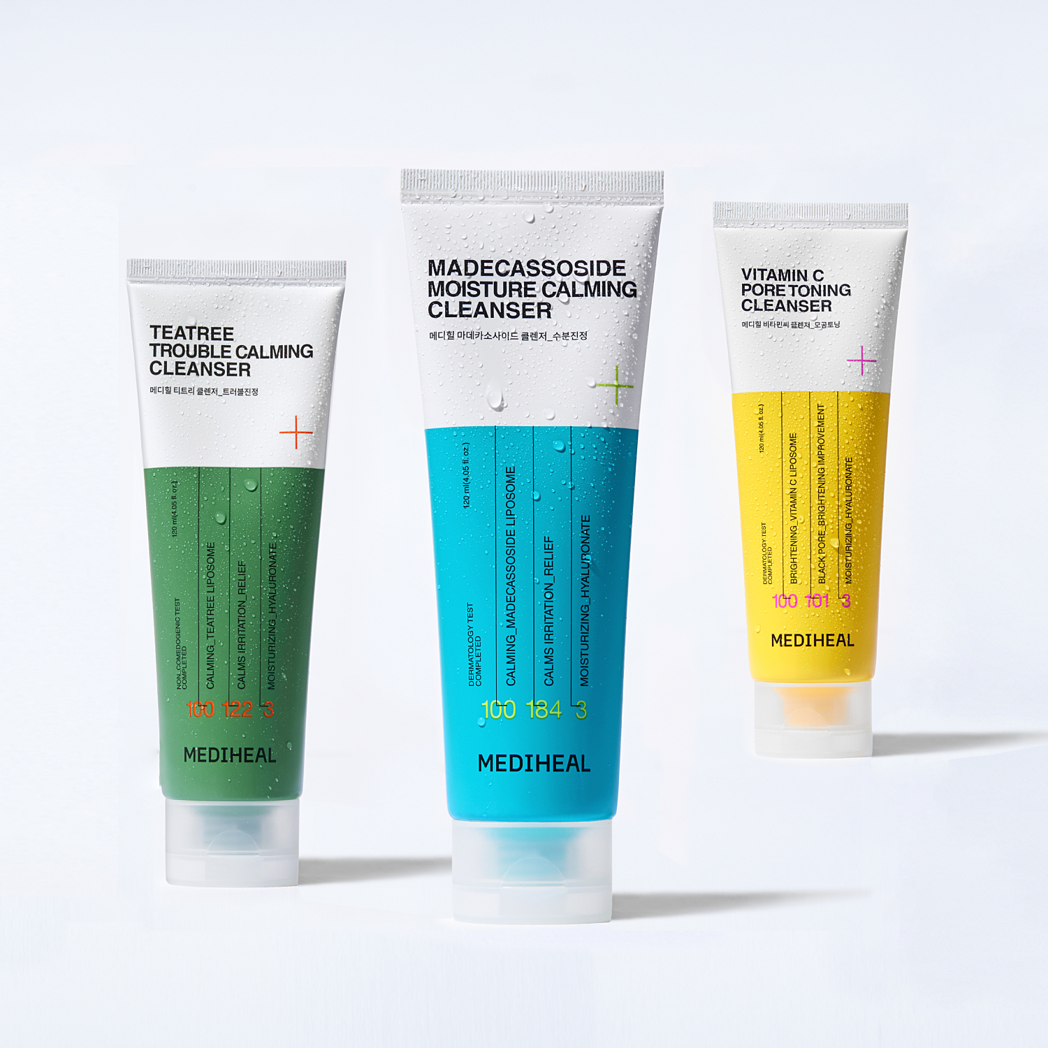 [1+1+1][라운지전용] 메디힐 베스트 클렌징폼 120ml 3종 세트 (티트리+마데카소사이드+비타) - 상품 이미지